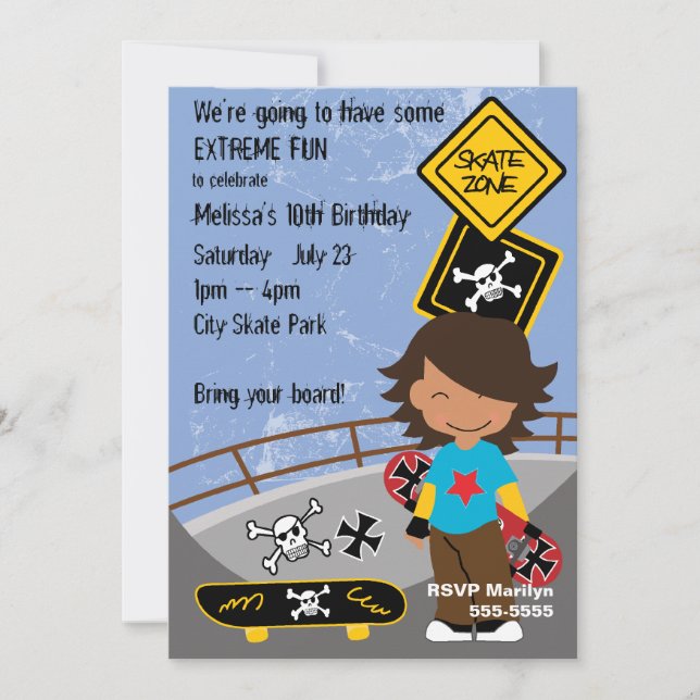 Invitation Extreme Skateboard (Devant)