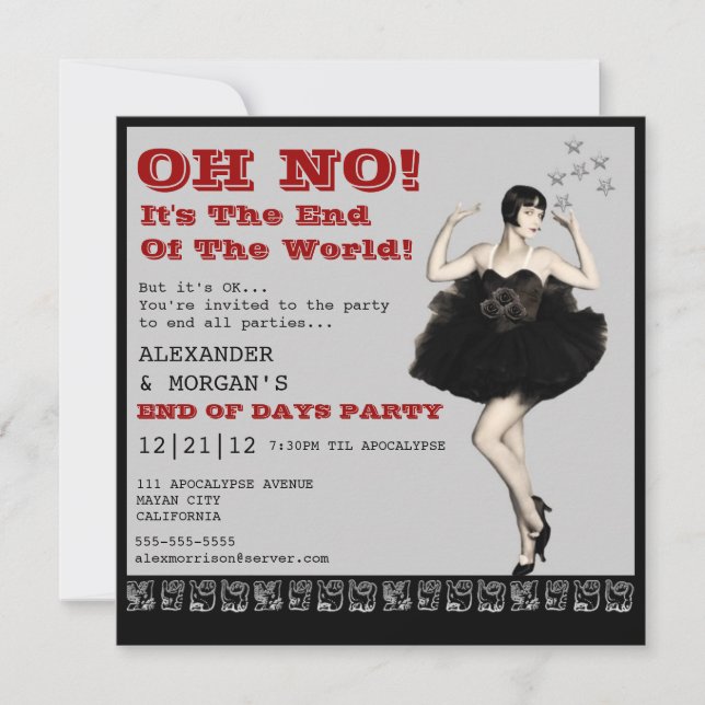 Invitation Extrémité de l'invitation de partie du monde (Devant)