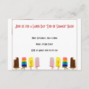 Invitation Extrémité de Popsicle d'invitation de Fête du