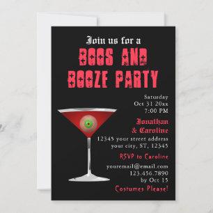 Invitation Eyeball Martini Booze Party