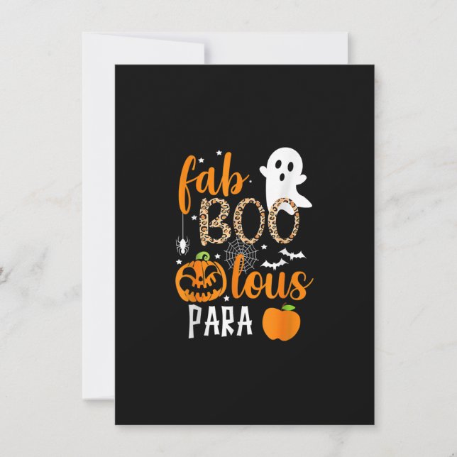 Invitation Fab Boo Lous Para Funny Halloween Teaching (Devant)