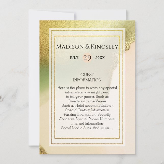 Invitation Fab Chartreuse 🤵 audacieux et élégant Mariage bud (Devant)