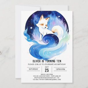 Invitation Fables Fox dans la forêt Anniversaire