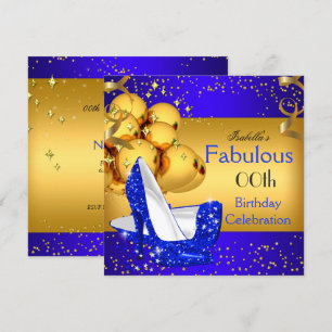 Invitation Fabrique Blue High Heels Gold Anniversaire Party 2
