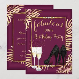 Invitation Fabrique Bourgogne Gold Palms zebra Champagne Part