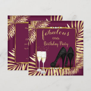 Invitation Fabrique Bourgogne Gold Palms zebra Champagne Part