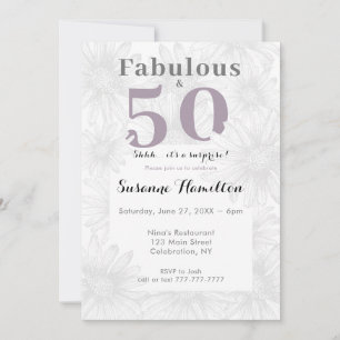 Invitation Fabrique & Cinquante Simple Flower Grey