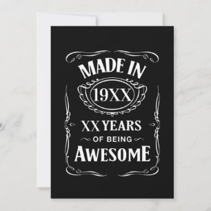 Invitation Fabriqué dans l'année XX ans d'être un anniversair
