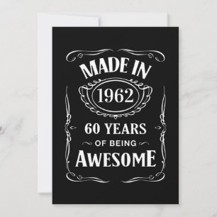 Invitation Fabriqué en 1962 60 ans d'être génial anniversaire