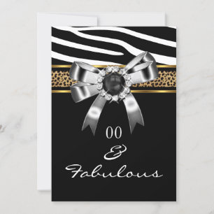 Invitation Fabrique Zebra Gold Black White Leopard Party