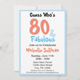 Invitation fabuleuse fête d'anniversaire