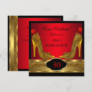 Invitation Fabuleux 30 Leopard Rouge Cheetah talons hauts