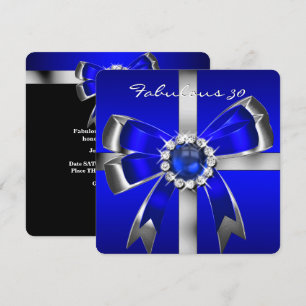 Invitation Fabuleux 30 Royal Blue Pearl Soirée d'anniversaire