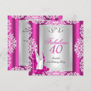 Invitation Fabuleux 40 40e anniversaire fête Chaussures roses