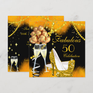 Invitation Fabuleux 50 Célébration Champagne Anniversaire