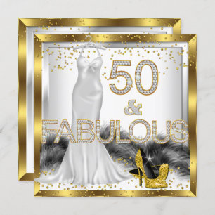 Invitation Fabuleux 50 élégante robe haute talons fête