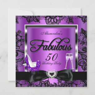 Invitation Fabuleux 50 Partie Champagne violet talons hauts