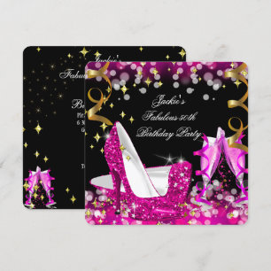 Invitation Fabuleux 50 Parties scintillant rose chaud talon h