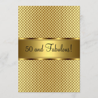 Invitation Fabuleux 50ème Gold Elegant Anniversaire Party