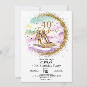 Invitation Fabuleux Adulte Digital Gold 40e anniversaire