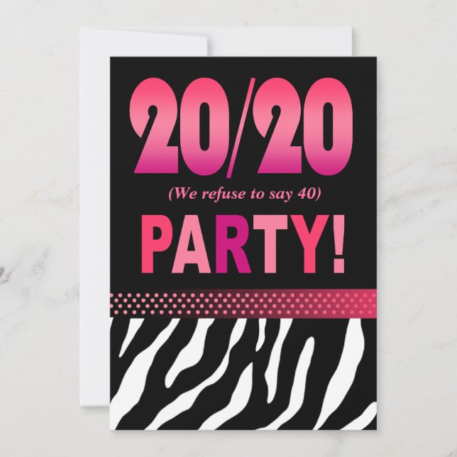Invitation Fabuleux anniversaire de Julie 20/20 (Devant)