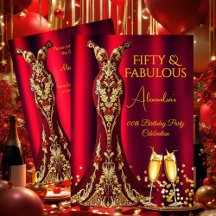Fabuleux Anniversaire Rouge Gems Gold Robe Champag