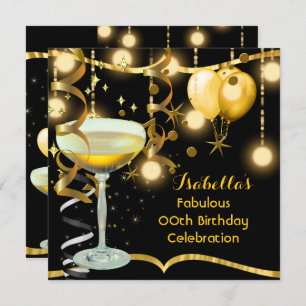 Invitation Fabuleux Champagne Gold Celebration Party