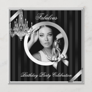 Invitation Fabuleux lustre élégant Silver Black Photo