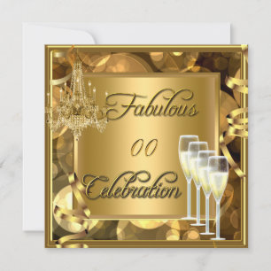 Invitation Fabuleux N'Importe Quel Âge Célébration Gold Champ