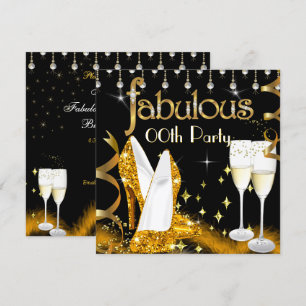 Invitation Fabuleux Parties scintillant Champagne Party Gold 
