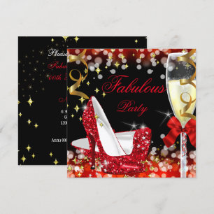 Invitation Fabuleux Parties scintillant Rouge Haut talon Anni