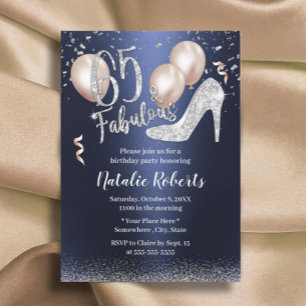 Invitation Fabuleux Silver High Heel Navy Blue 65e anniversai