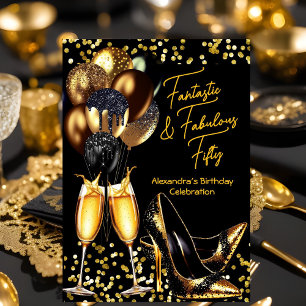 Invitation Fabuleux Talons Fantastiques Champagne Anniversair