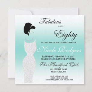 Invitation Fabuleux Tiara Party et 80 80ème anniversaire fête