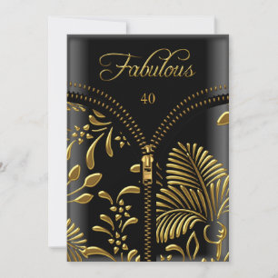 Invitation Fabulosité tout âge Corset noir or Anniversaire