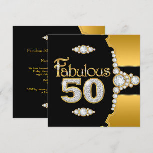 Invitation Fabulosus 50 50e Anniversaire Or Noir Diamant 2