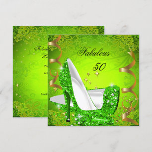 Invitation Fabulosus 50 Femme Lime Vert Or Soirée 2