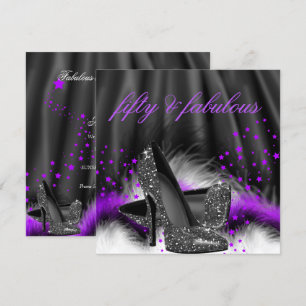 Invitation Fabulosus 50 Talons Hauts Noirs Violets Fête d'Ann