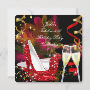 Invitation Fabulosus 50e Anniversaire Talons Hauts Paillettes