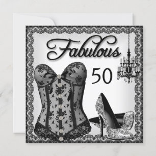 Invitation Fabulous 50 Noir Corset Talons Hauts Fête