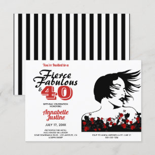 Invitation FABULOUS ET 40 Anniversaire élégant