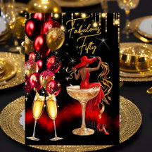 Fabulous Ethnic Fun Birthday Red Champagne Glass