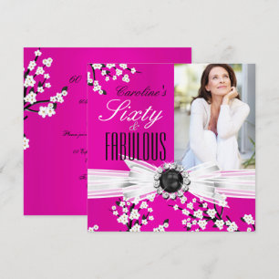 Invitation Fabulueuses 60 Photos Élégante Fleur Rose Annivers