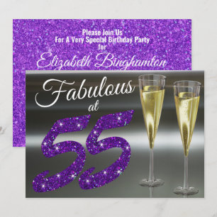 Invitation Fabuluse à 55 ans Fête d'anniversaire fille paille