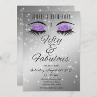 Invitation Fabulux 50 ans yeux noirs et violets Gl