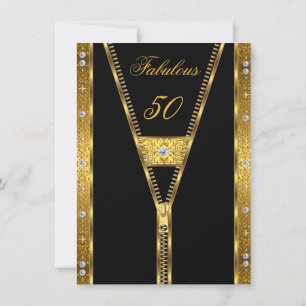 Invitation Fabulux 50 Élégant Fermoir Éclair Diamant Bijou Or