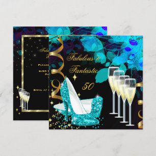 Invitation Fabulux 50 Fantastique Champagne Doré Saphyr Anniv