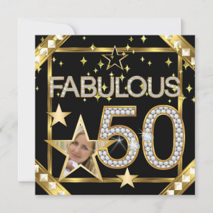 Invitation Fabulux 50 Rétro Glamour Hollywood Photo Or