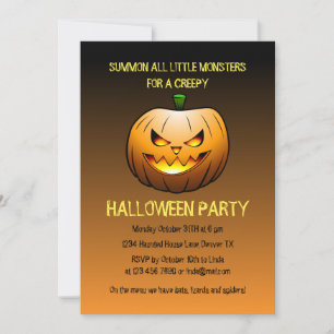 Invitation Face Citrouille Halloween