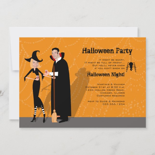 Invitation "Face in Hole" d'Halloween (Devant)